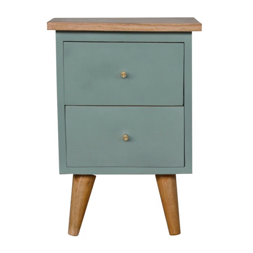 Green Hand Painted Bedside