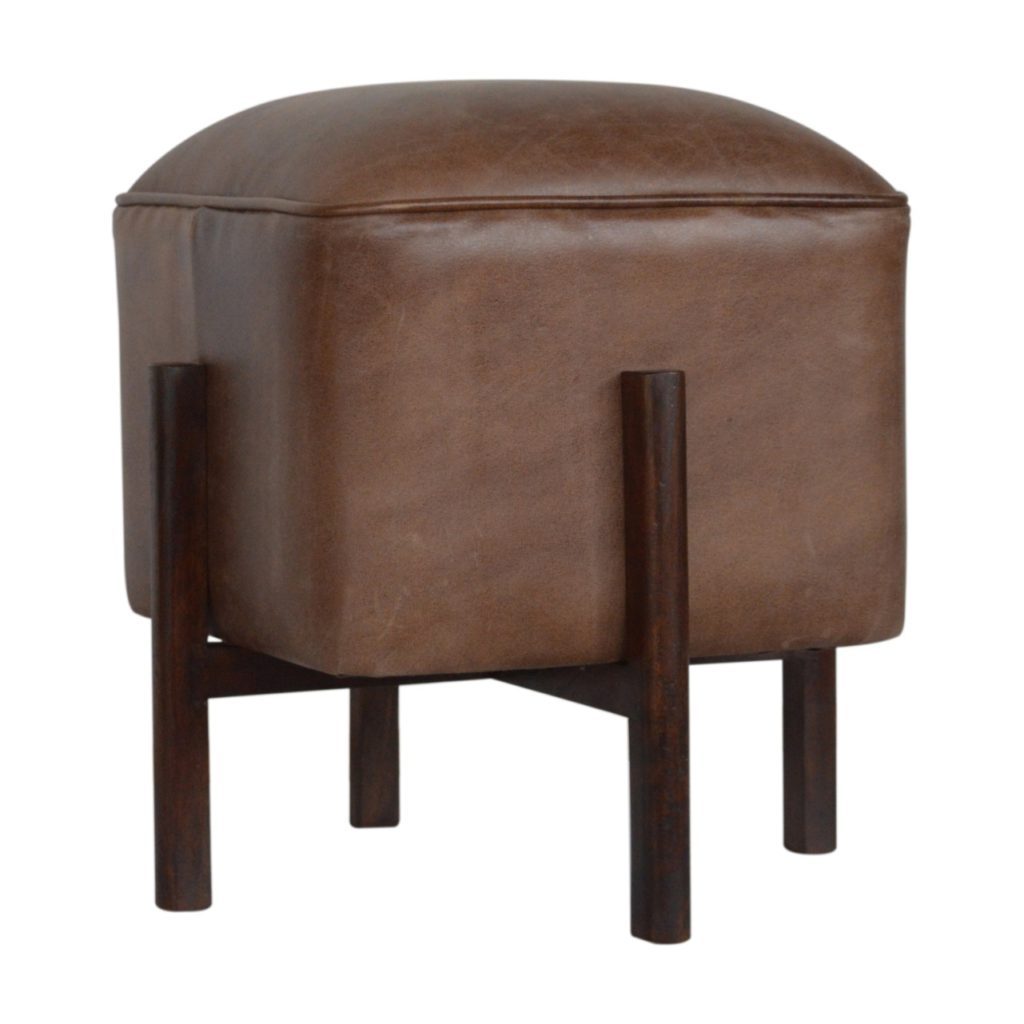 Dropshipping Brown Solid Leather Footstool, Europe, USA & UK wholesale