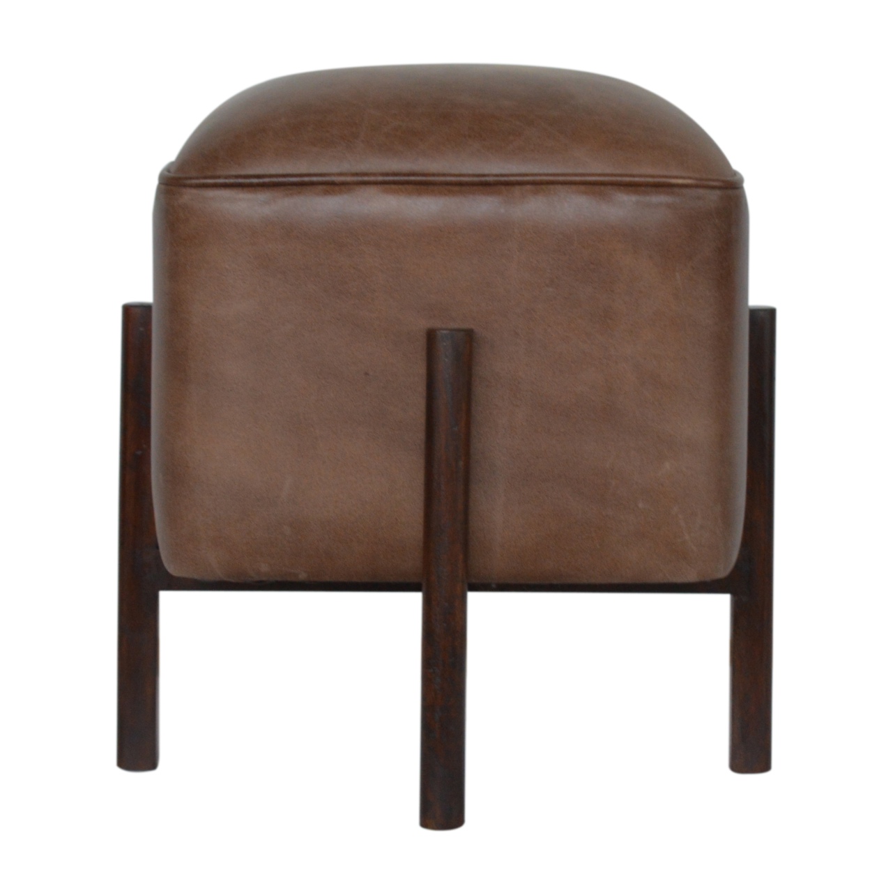 Brown Solid Leather Footstool EU US UK Wholesale