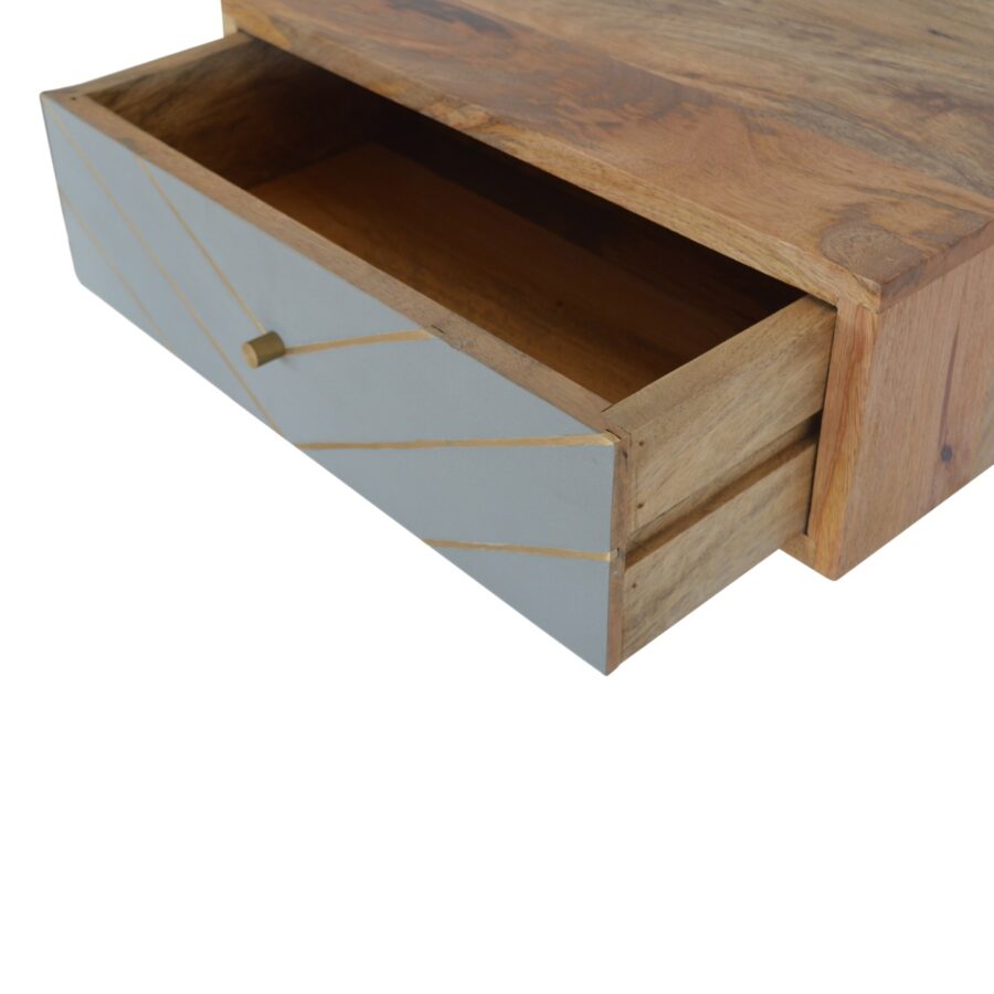 Floating Cement Brass Inlay Bedside - Image 7