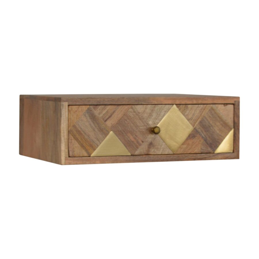Wall Mounted Brass Inlay Bedside