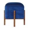 Solid Wood Royal Blue Velvet Stool - Image 9