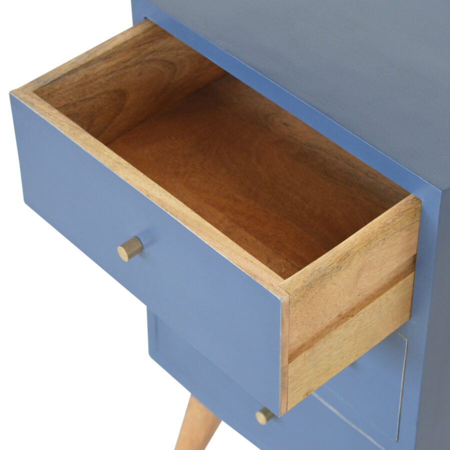 Navy 4 Drawer Bedside - Image 6
