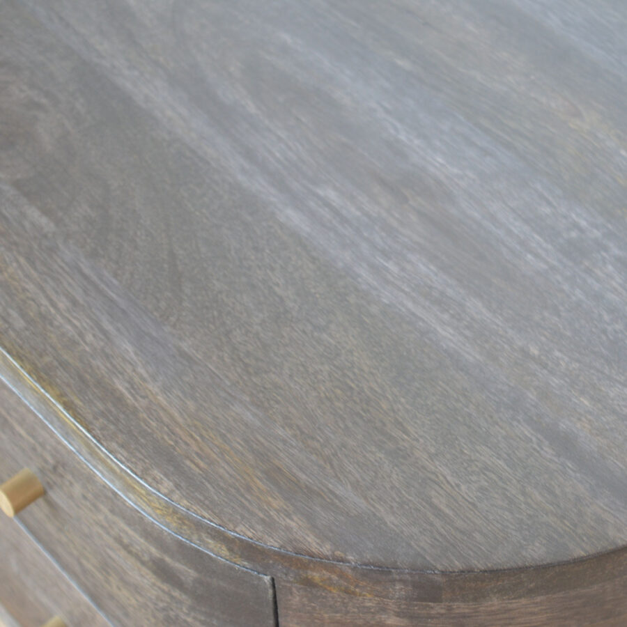 Ash Black Bedside with Brass Legs - Image 6