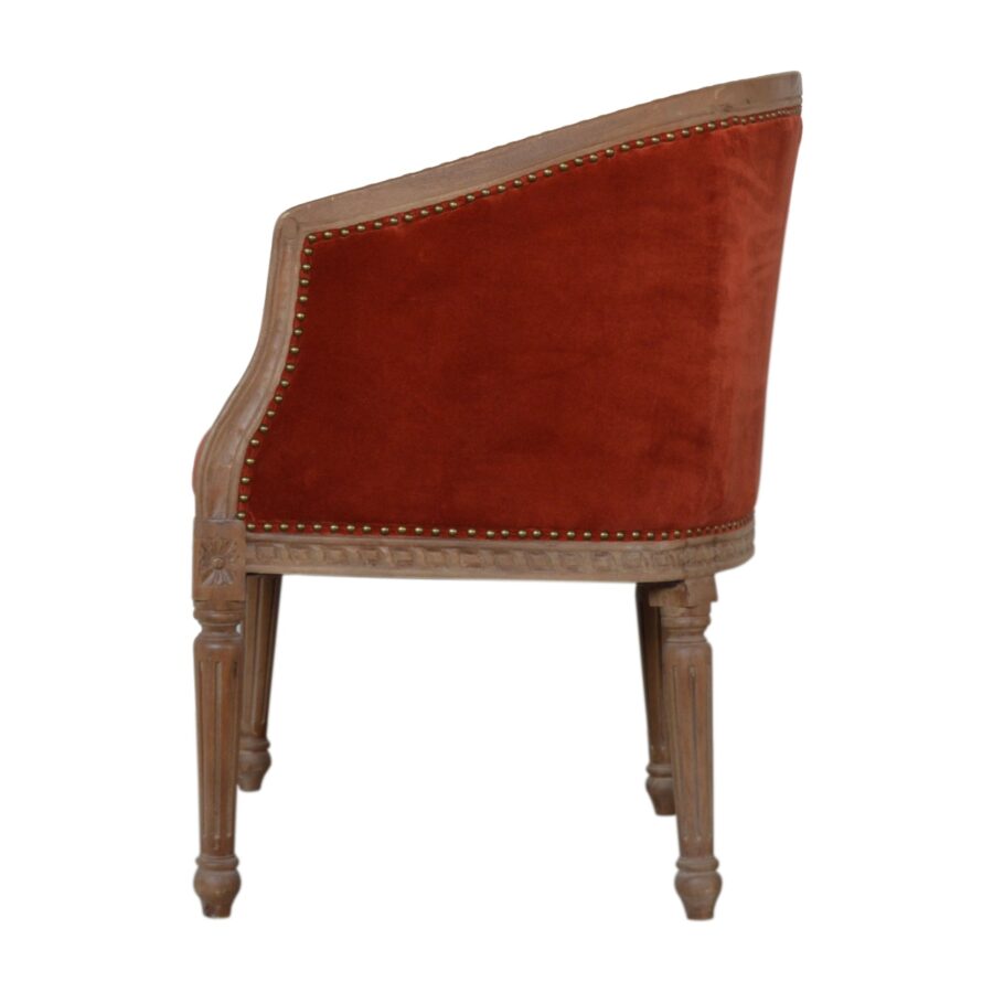 Brick Red Velvet Occasional Chair