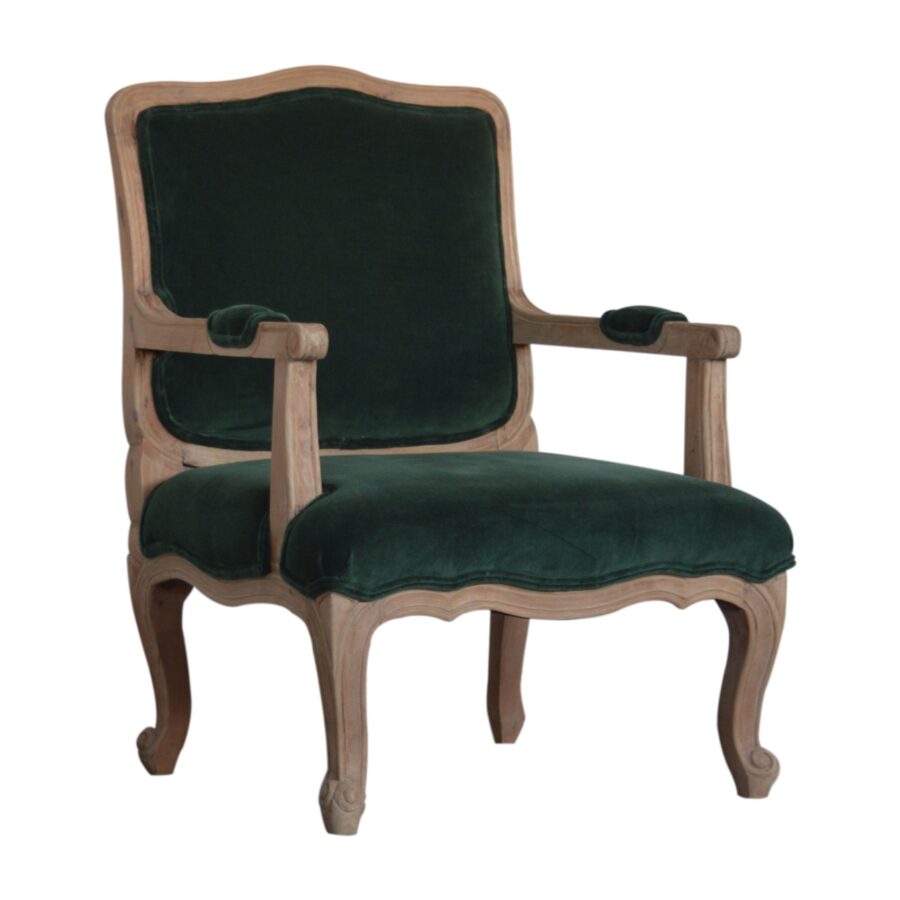 Emerald Green Velvet French Style Chair