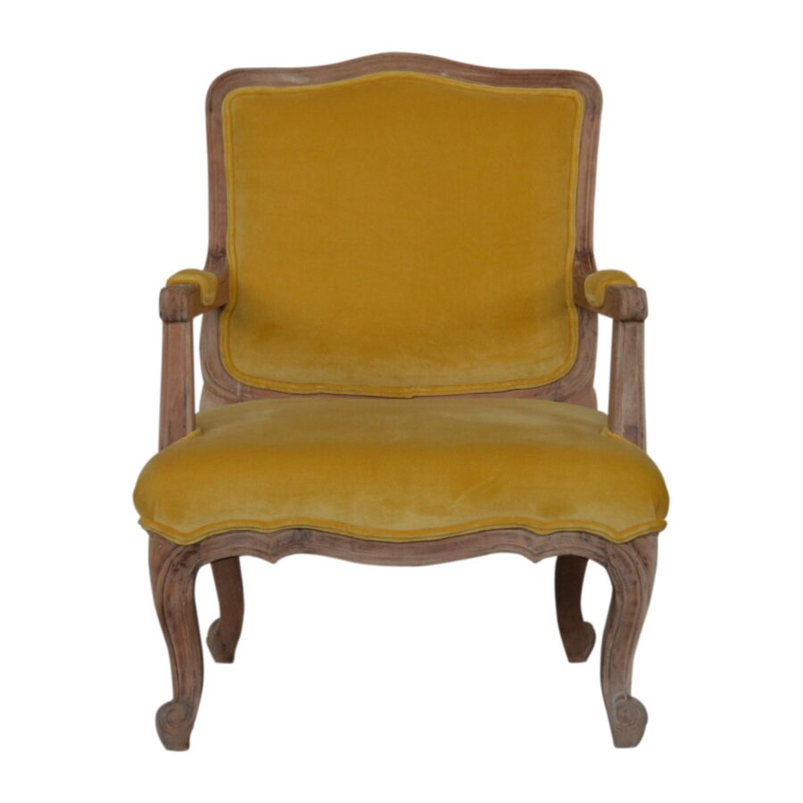Mustard Velvet French Style Chair