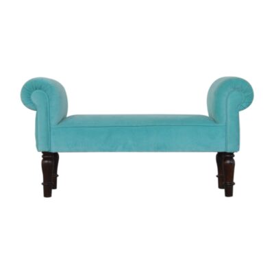 Turquoise Velvet Bench