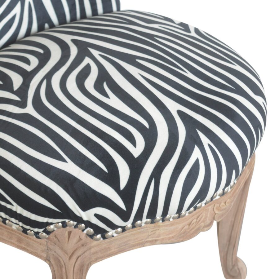 Zebra Print Studded Chair