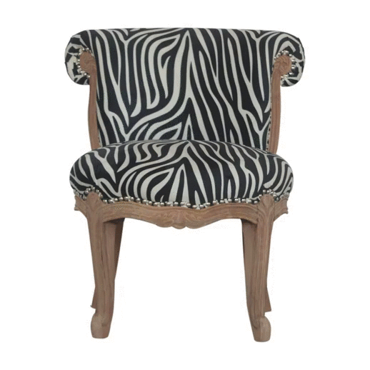 Zebra Print Studded Chair