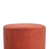 Brick Red Velvet Gold Footstool - Image 5