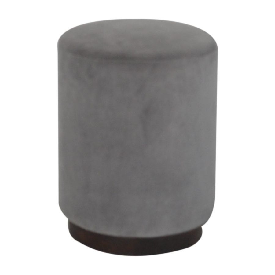 Grey Velvet Wooden Footstool - Image 9