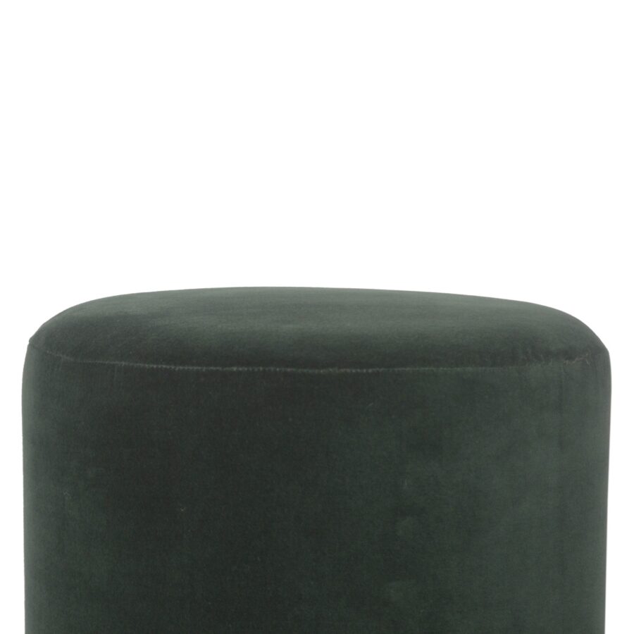 Emerald Footstool with Wood Base - Image 6