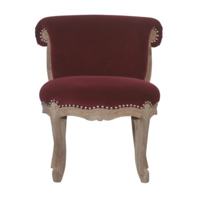 Wine Red Velvet Studded Chair