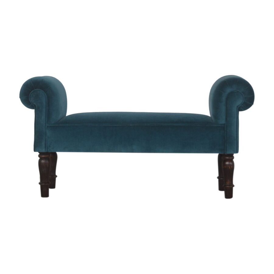 Teal Velvet Bench - Image 2