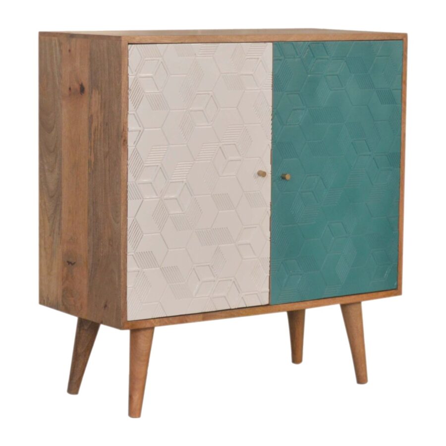 Acadia Teal and White Cabinet