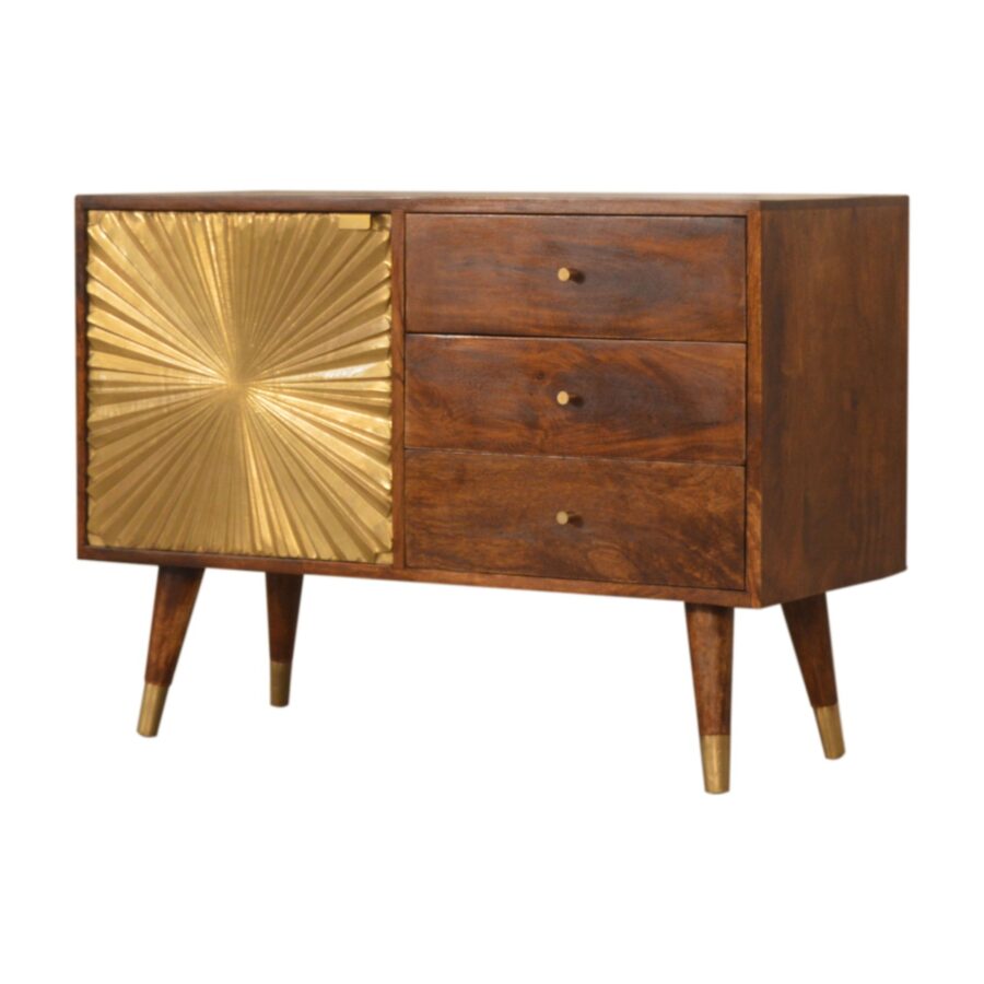 Manila Gold Cabinet with Drawers