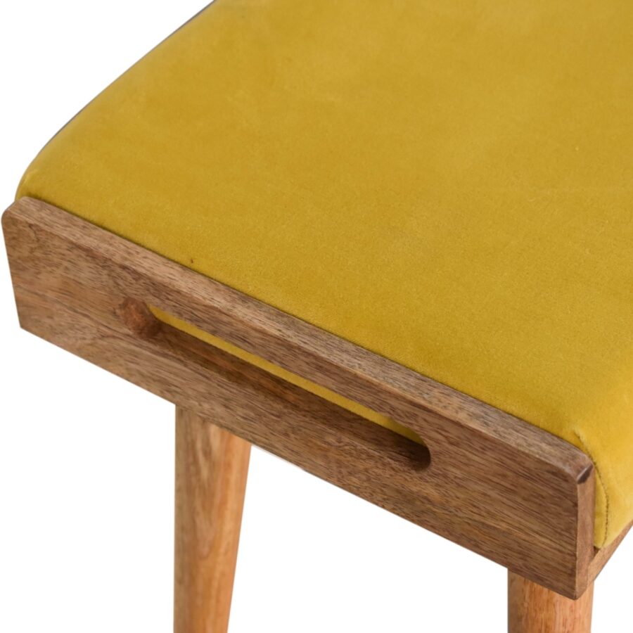 Square Mustard Footstool