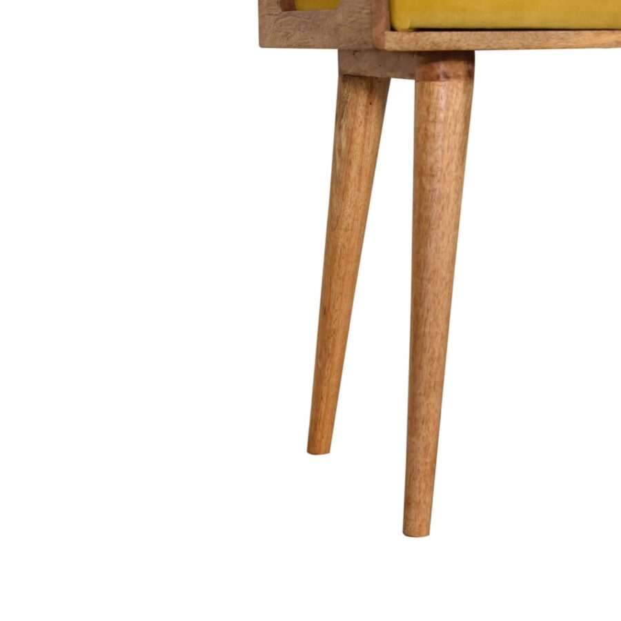 Mustard Velvet Tray Style Footstool - Image 6