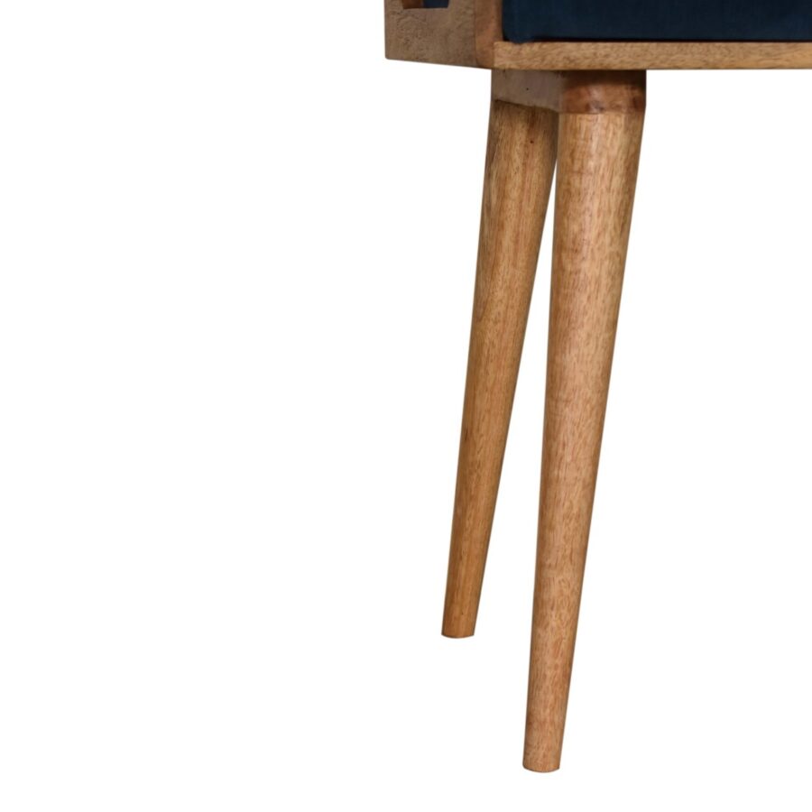 Teal Velvet Tray Style Footstool - Image 6