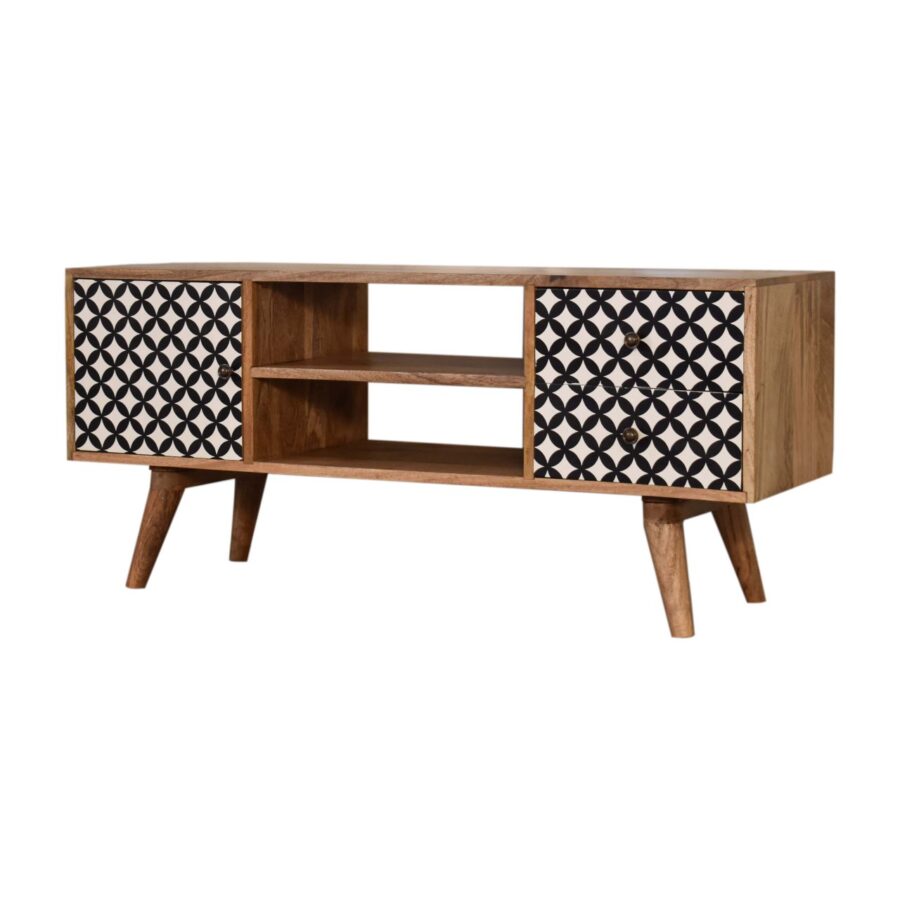 Diamond Screen Printed Entertainment Unit