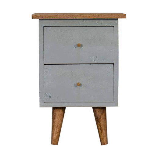 Grey Hand Painted Bedside