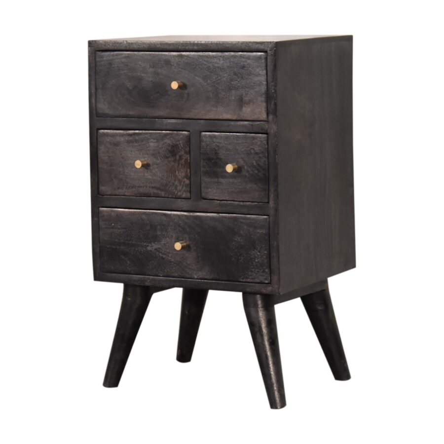 Multi Drawer Ash Black Bedside