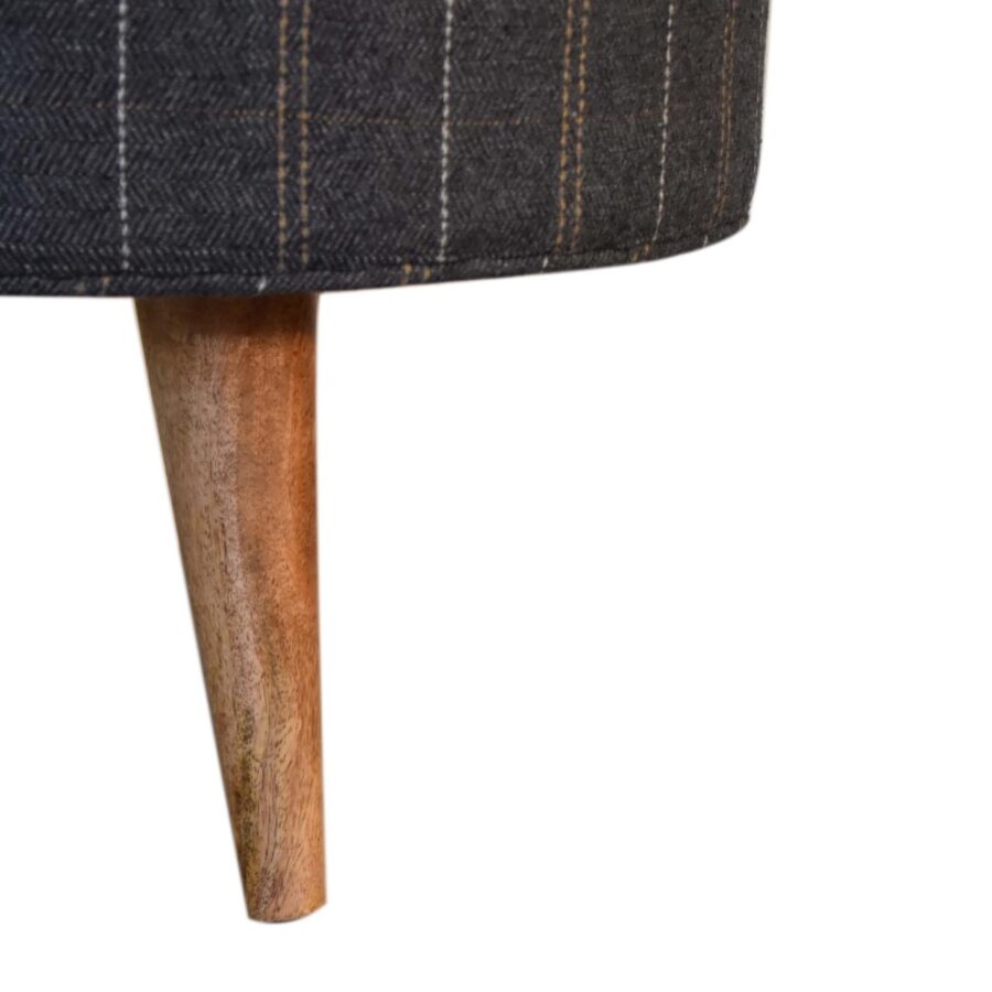 Pewter Tweed Nordic Style Footstool - Image 7