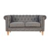 Pewter Tweed 2 Seat Chesterfield Sofa