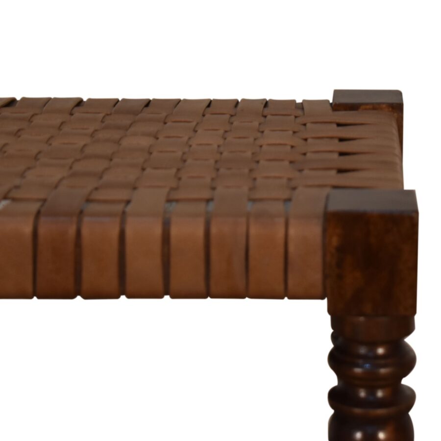 Woven Leather Footstool