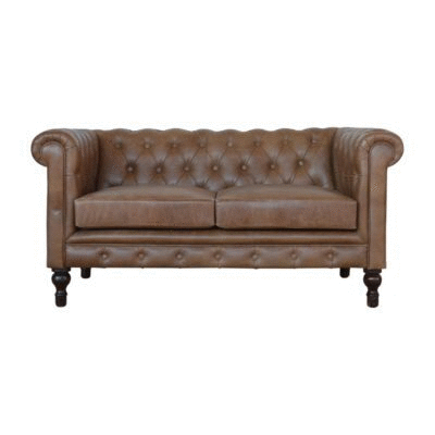 Pewter Tweed Chesterfield 2 Seater Sofa