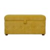 mustard lid up cotton velvet ottoman