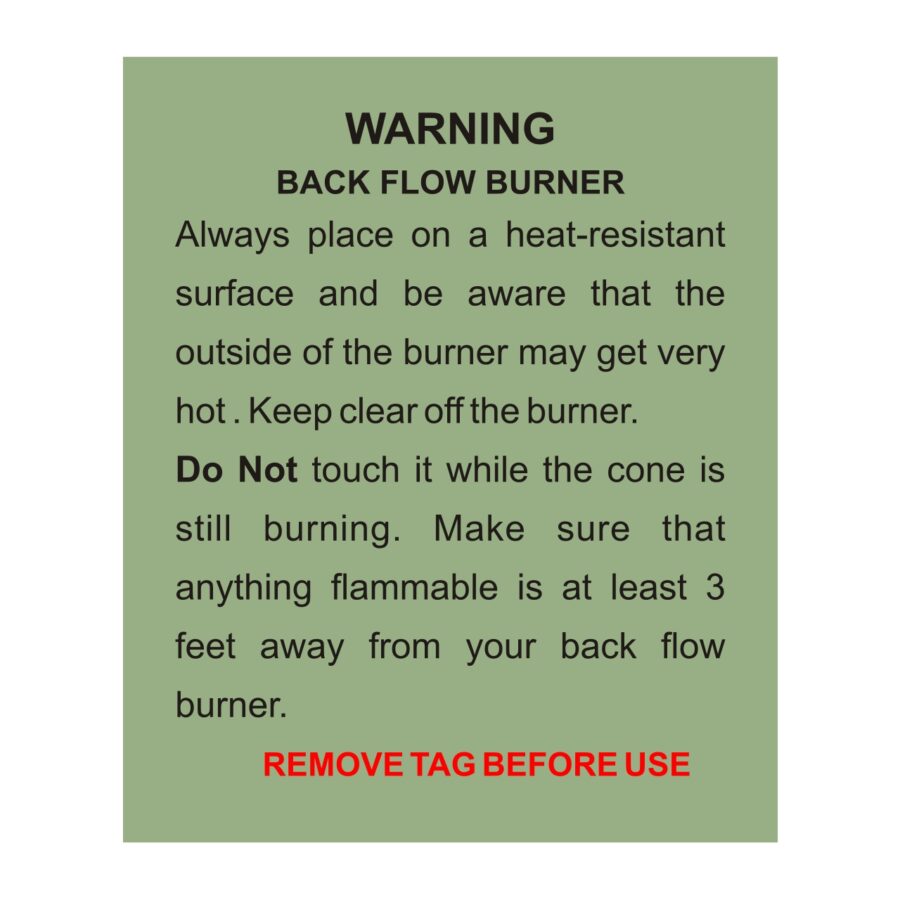 backflow burner warning