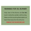 warning for oil burner