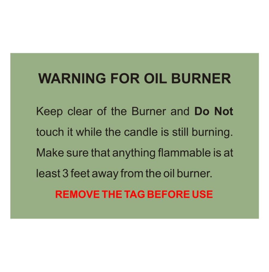 aviso para queimador de óleo
