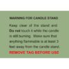 warning for candle stand