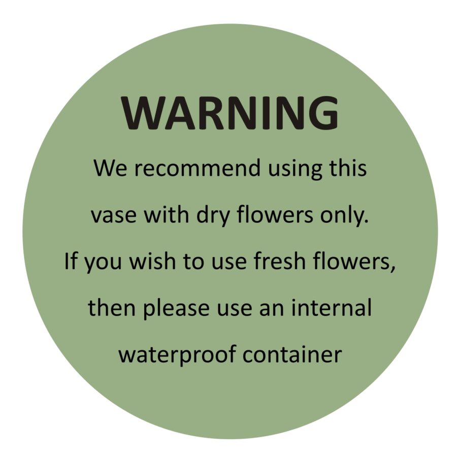 warning on flower vases & planters