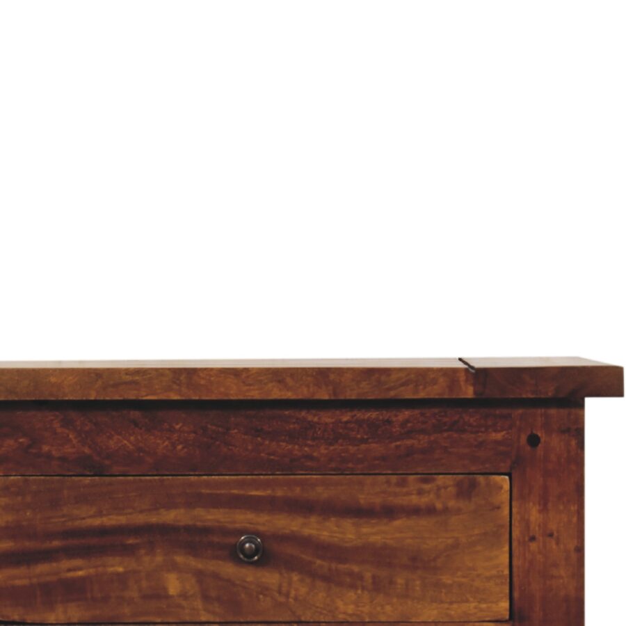chestnut sideboard with 2 drawers