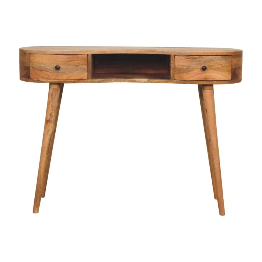 dubový vlnitý psací stůl se 2 zásuvkami