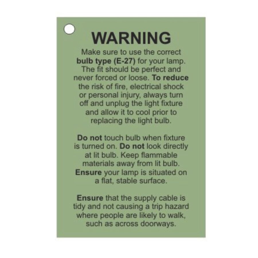 waarschuwing vloerlamp