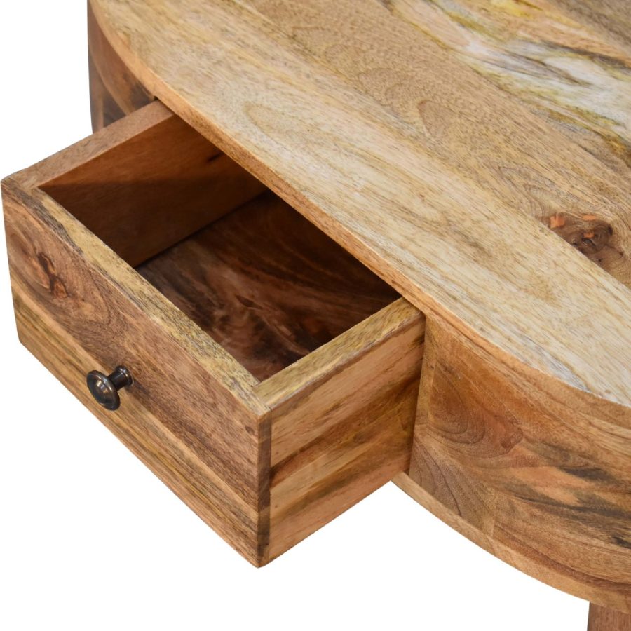Mini Oak-ish Rounded Coffee Table - Image 6