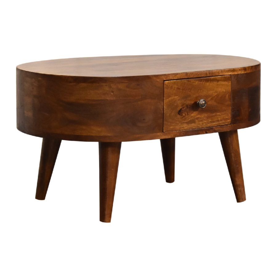 Mini Chestnut Rounded Coffee Table - Image 2