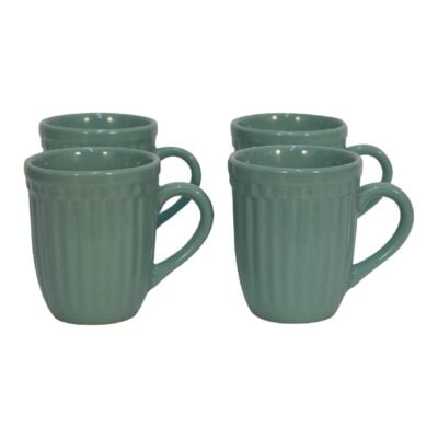 in3103 sea green ribbed mug set of 4