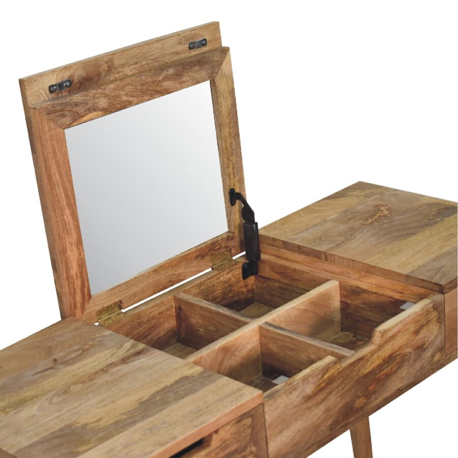 in3348 oak ish dressing table with foldable mirror