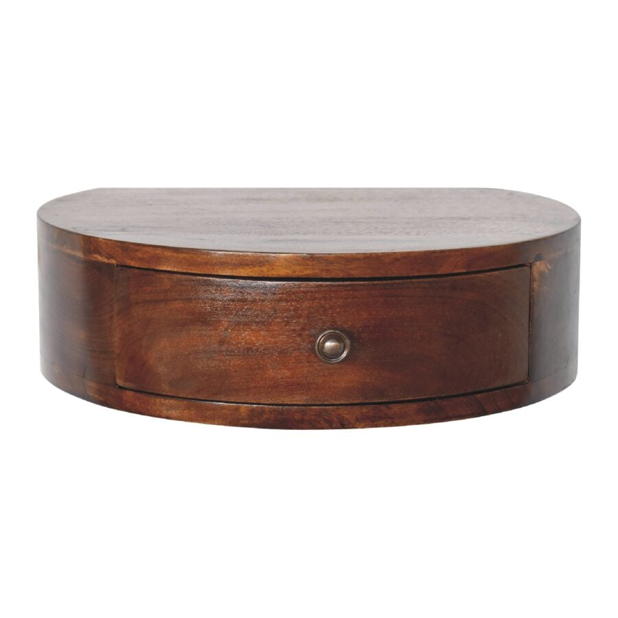 in3353 wall mounted rounded chestnut bedside