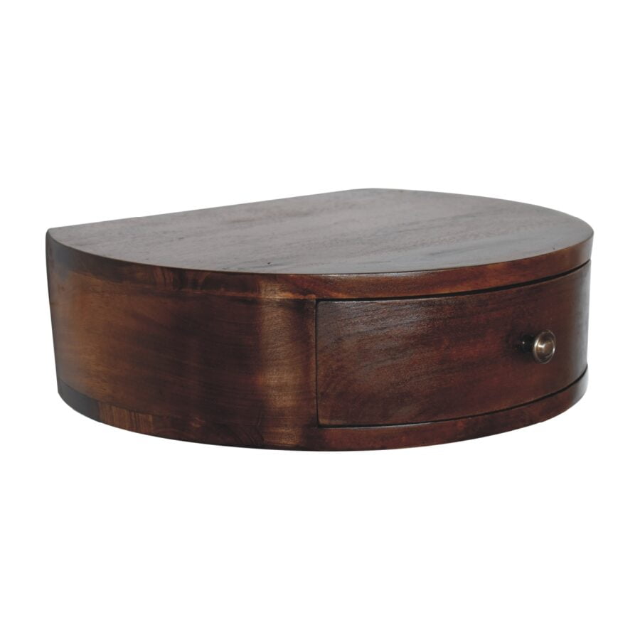 in3353 wall mounted rounded chestnut bedside