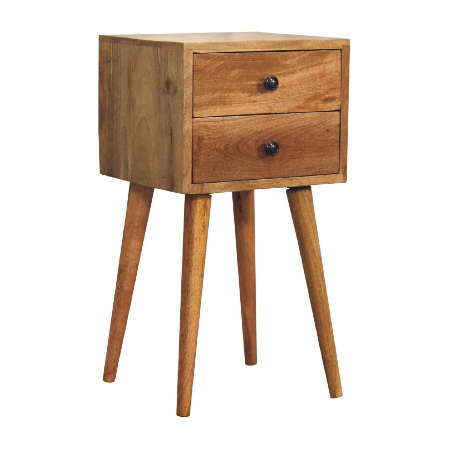 in3354 mini 2 drawer oak ish bedside