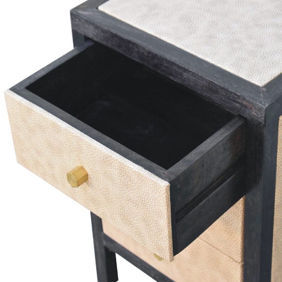 in3355 mini faux leather bedside