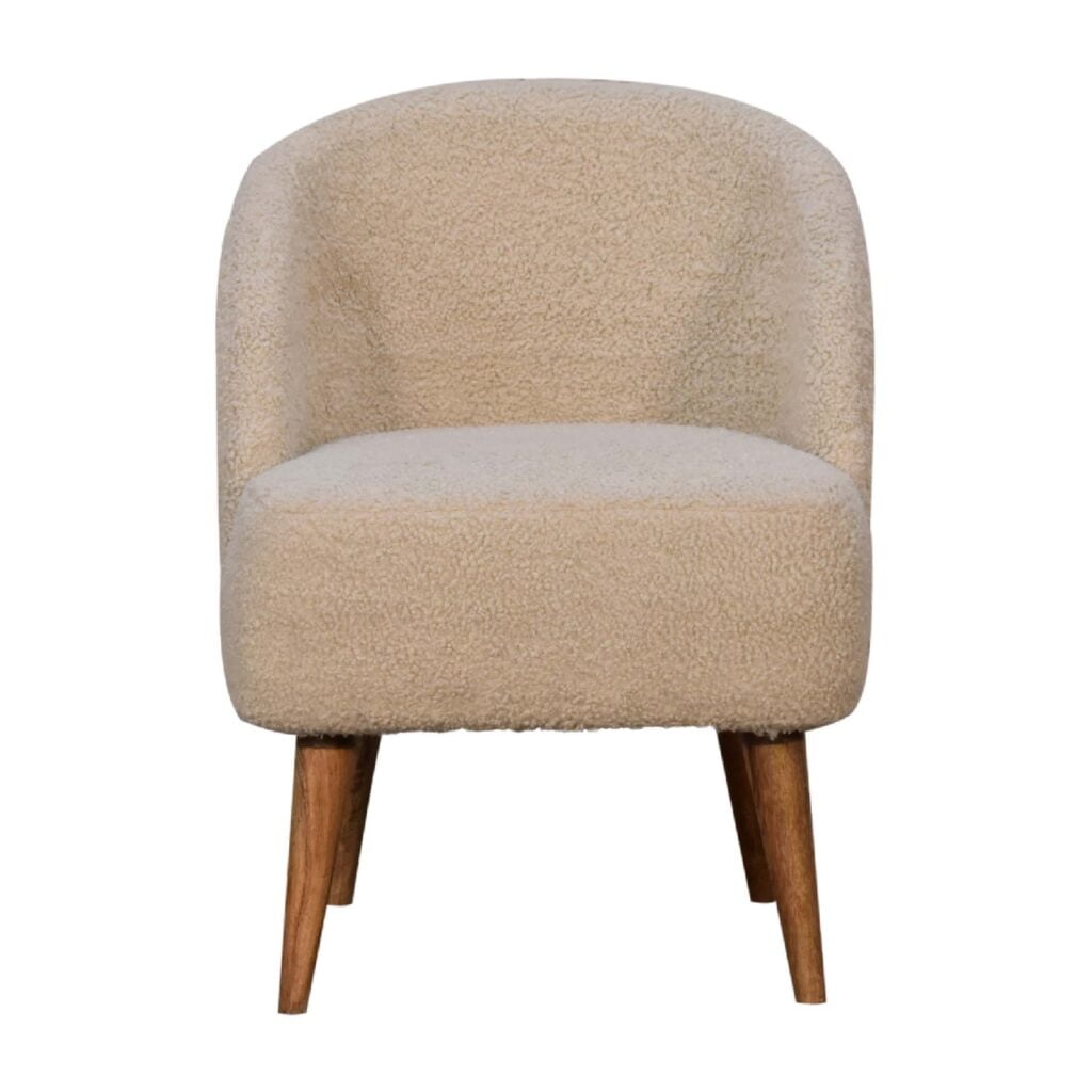 in3356 bouclé cream tub chair