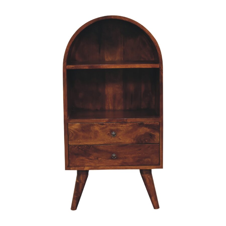 in3393 rounded top chestnut display cabinet